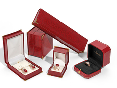 독특한 보석 팔찌 귀걸이 상자 붉은 악어 질감 가죽