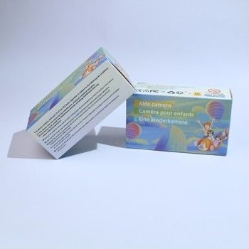 밝은 보라색 색의 사용자 지정 로고와 함께 휴대용 어린이 카메라 카튼 포장 상자