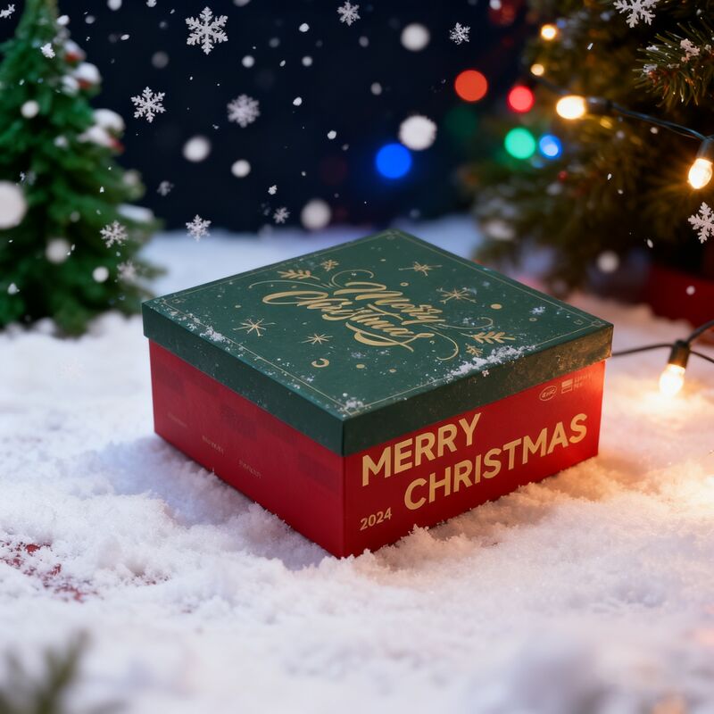 소매 및 소매를 위한 뚜?? 과 기판을 가진 맞춤형 빨간색 크리스마스 축제 카드보드 선물 상자