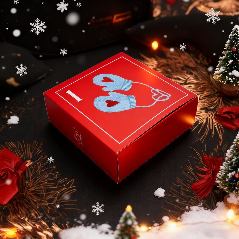 소매 및 소매를 위한 뚜?? 과 기판을 가진 맞춤형 빨간색 크리스마스 축제 카드보드 선물 상자