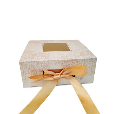 윈도우 식품 등급과 방수 종이 금 리본 케이크 상자